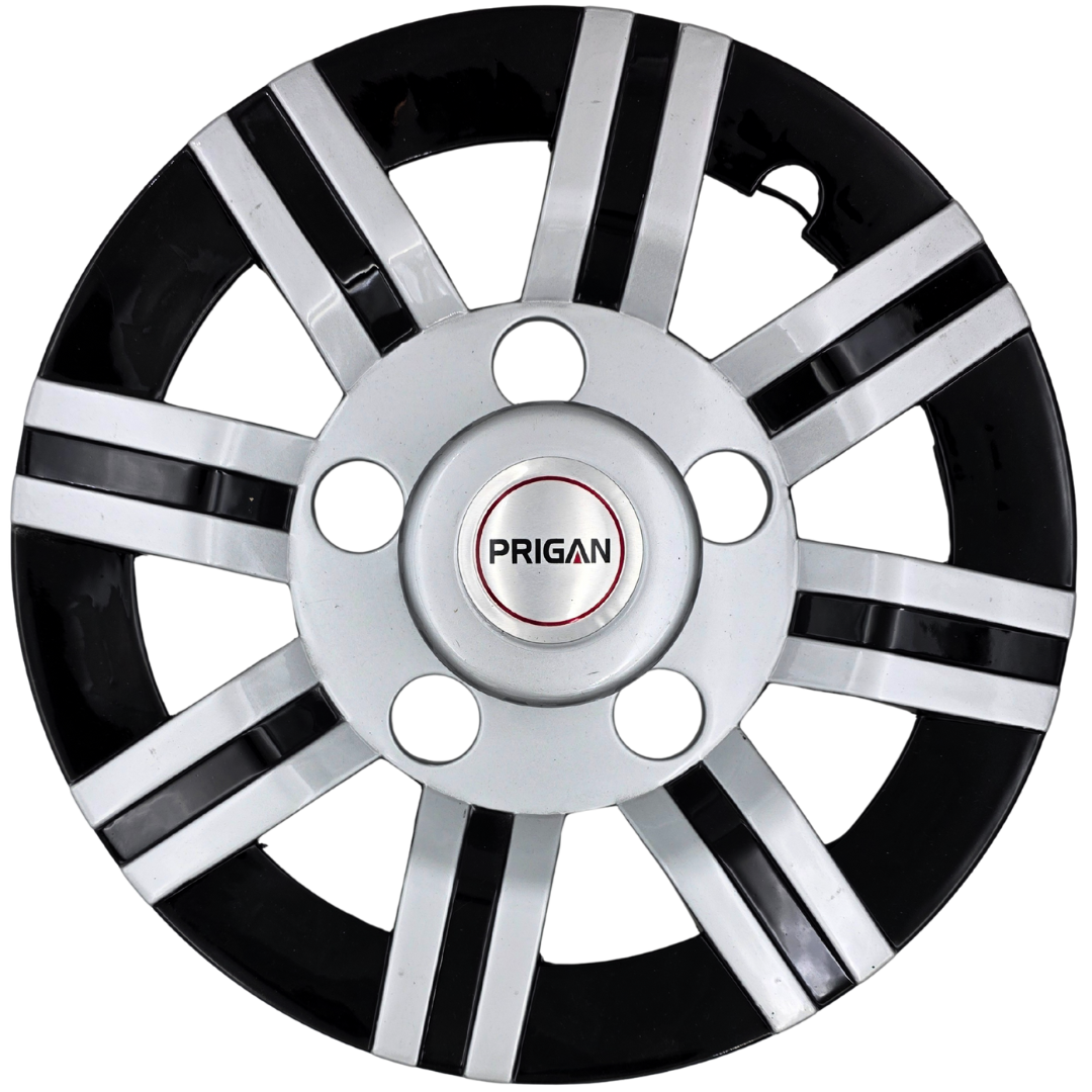 PRIGAN WHEEL COVER FOR BOLERO AND FORCE TYPE-4 15 INCH SILVER BLACK WHEEL CAP (Set of 4) AVAILABLE IN 15 INCH