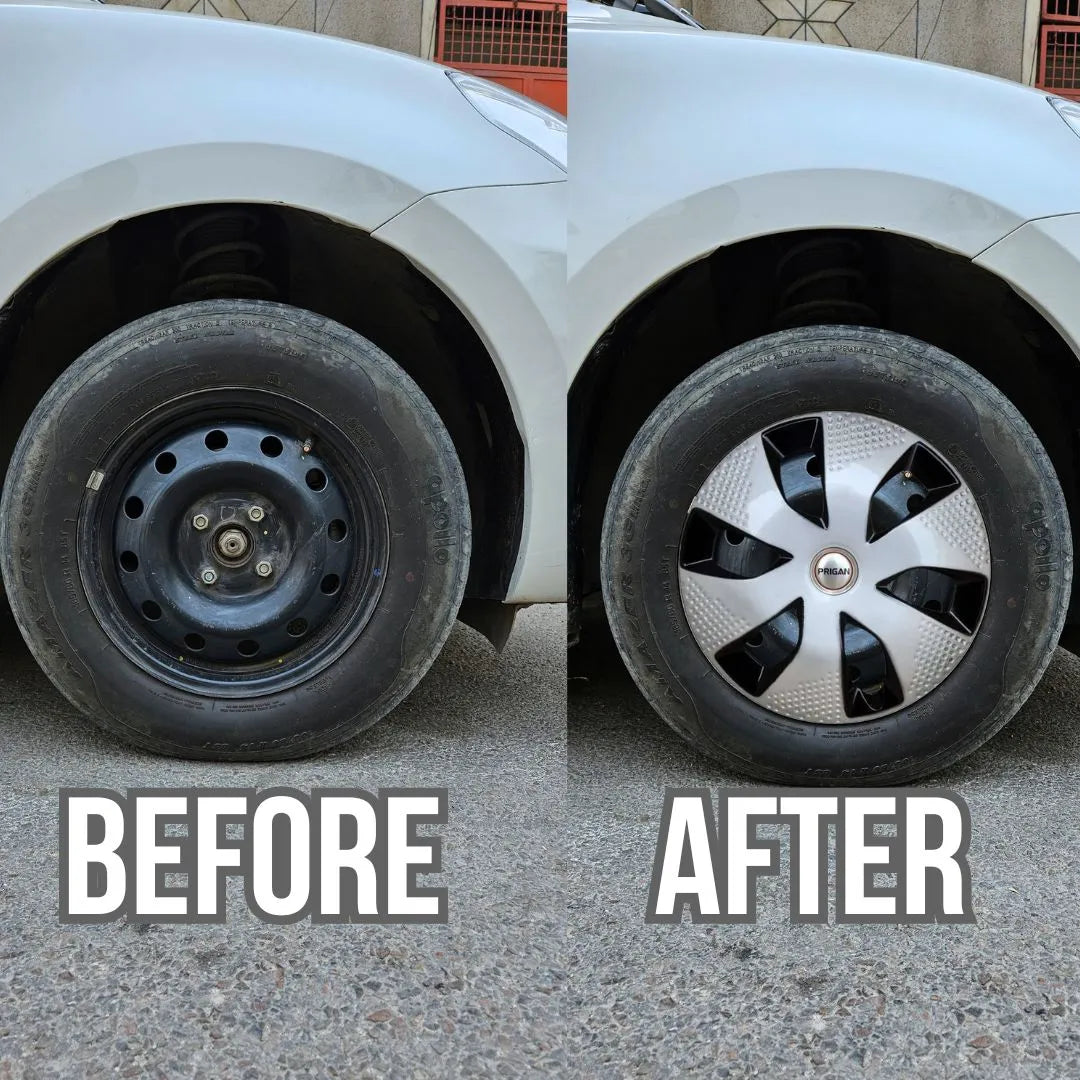 PRIGAN ALTO-K10 13 INCH SILVER BLACK WHEEL COVER (Set of 4) AVAILABLE IN 13 INCH