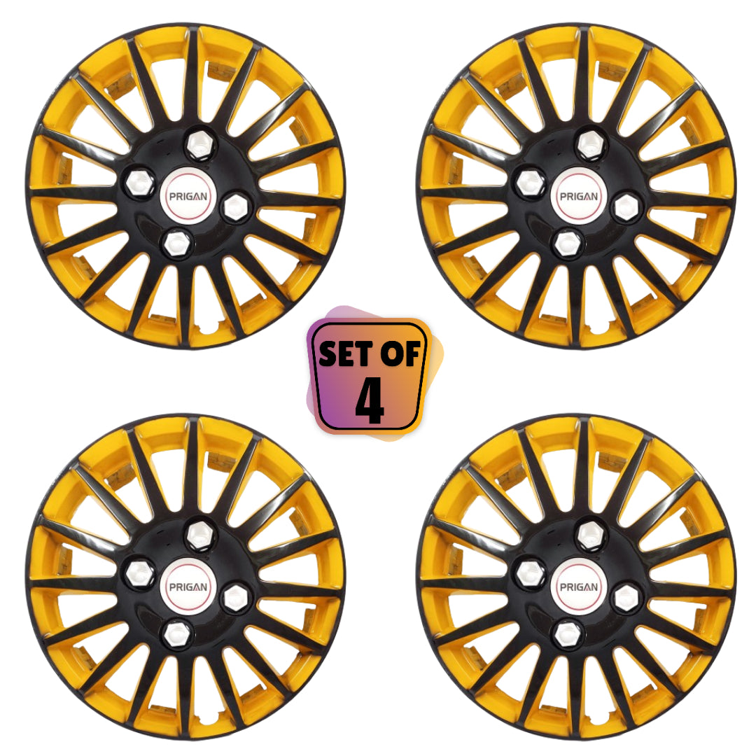 PRIGAN CAMRY BLACK YELLOW WHEEL COVER (Set of 4) AVAILABLE IN 12,13,14,15,16 INCH