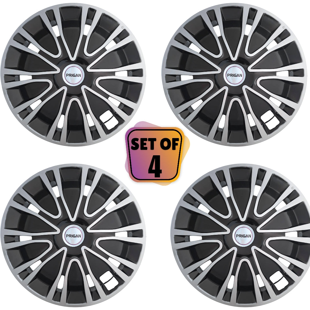 PRIGAN DRIVE BLACK SILVER WHEEL COVER (Set of 4) AVAILABLE IN 13,14,15,16 INCH