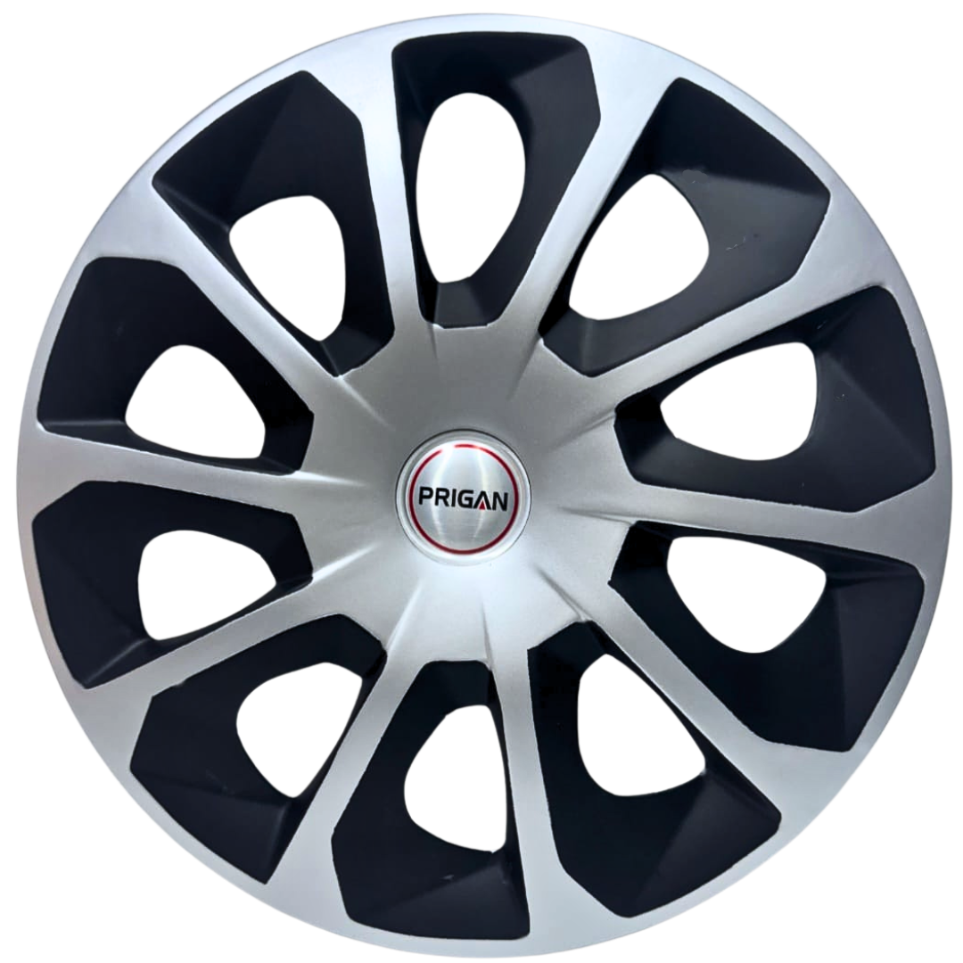 PRIGAN DZIRE TYPE 5 SILVER BLACK WHEEL COVER (Set of 4) AVAILABLE IN 14 INCH