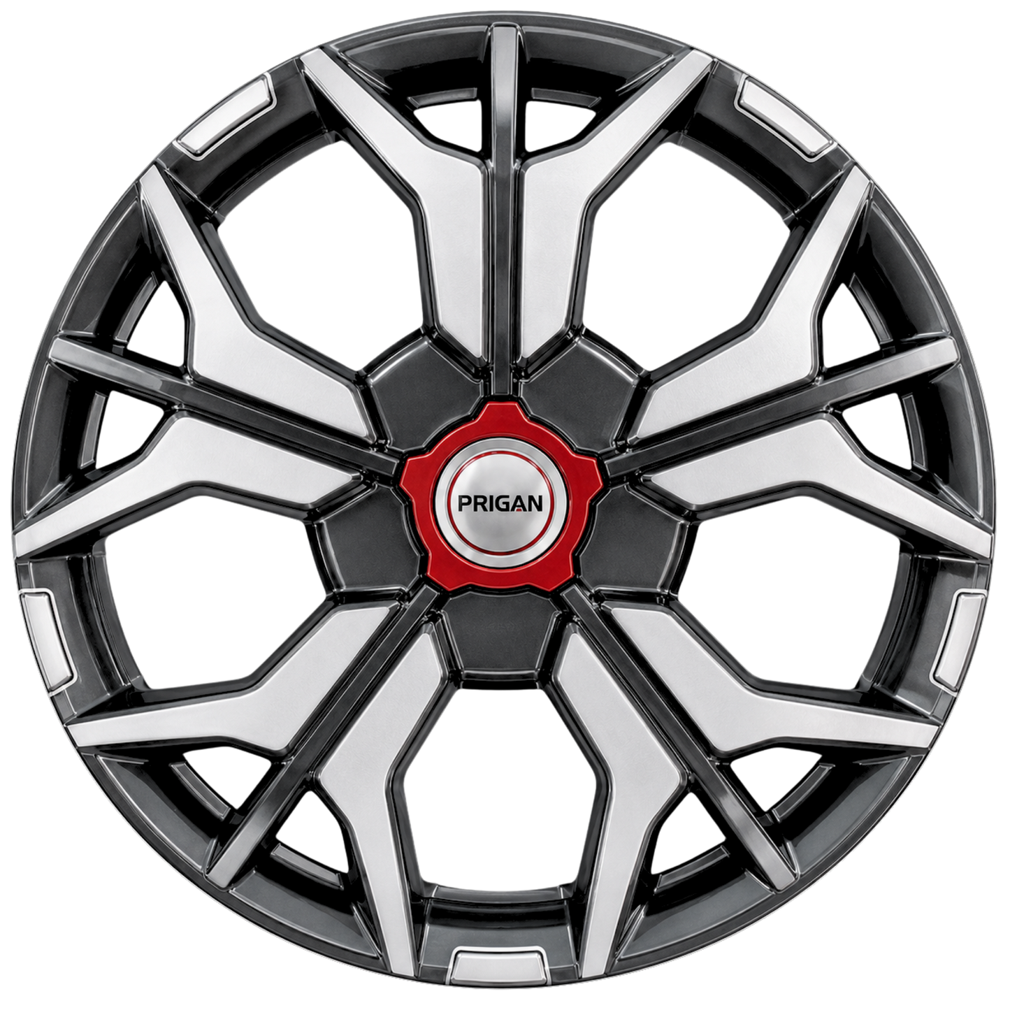 PRIGAN SHARP GREY-SILVER WHEEL COVER (Set of 4) AVAILABLE IN 12,13,14,15,16,17 INCH