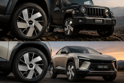 PRIGAN BE-EV / THAR T2 18 INCH SILVER BLACK WHEEL COVER SPECIALLY DESIGNED FOR 18 INCH STEEL RIMS (LIMITED STOCK)