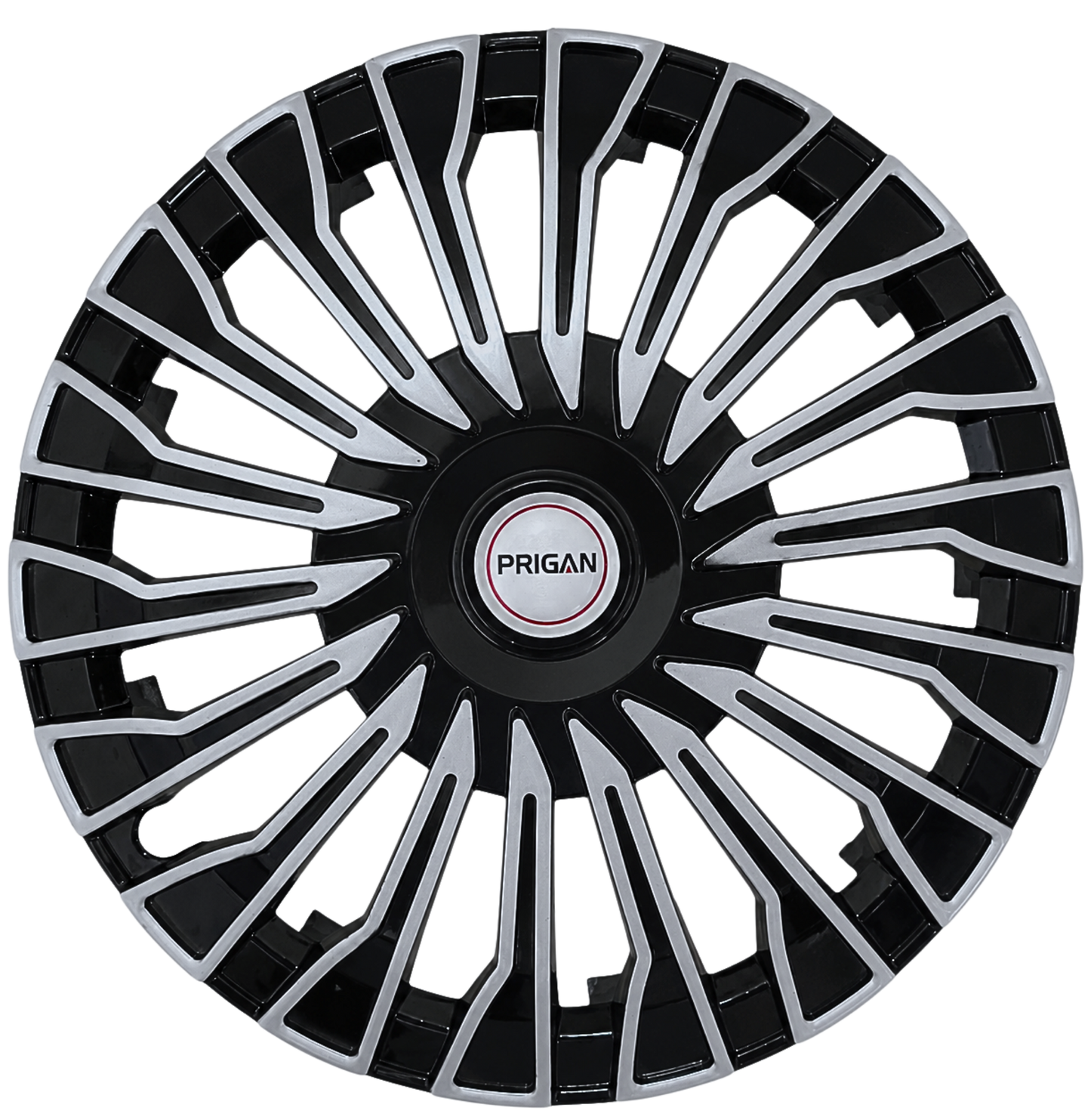 PRIGAN CAMARO BLACK SILVER WHEEL COVER  (Set of 4)  AVAILABLE IN 13,14,15 INCH