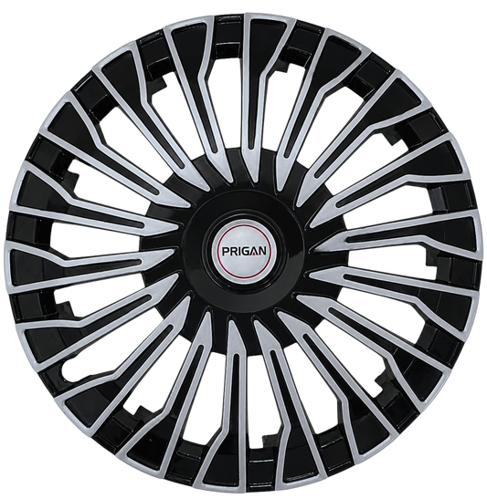 PRIGAN CAMARO BLACK SILVER WHEEL COVER  (Set of 4)  AVAILABLE IN 13,14,15 INCH