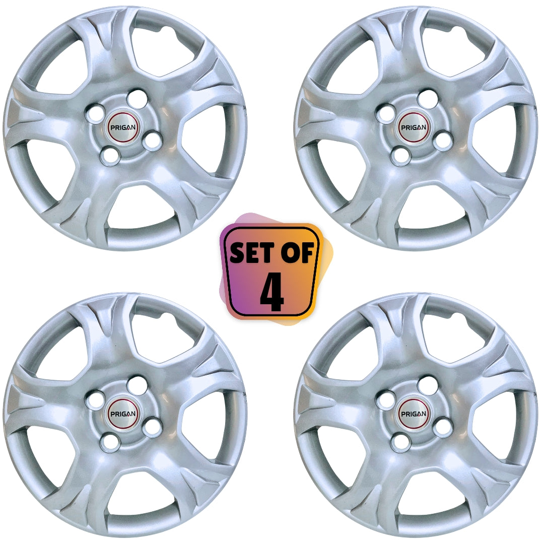 PRIGAN ECOSPORT BOLT FITTING 15 INCH SILVER WHEEL COVER  (Set of 4)  AVAILABLE IN 15 INCH (ONLY FOR ECOSPORT)