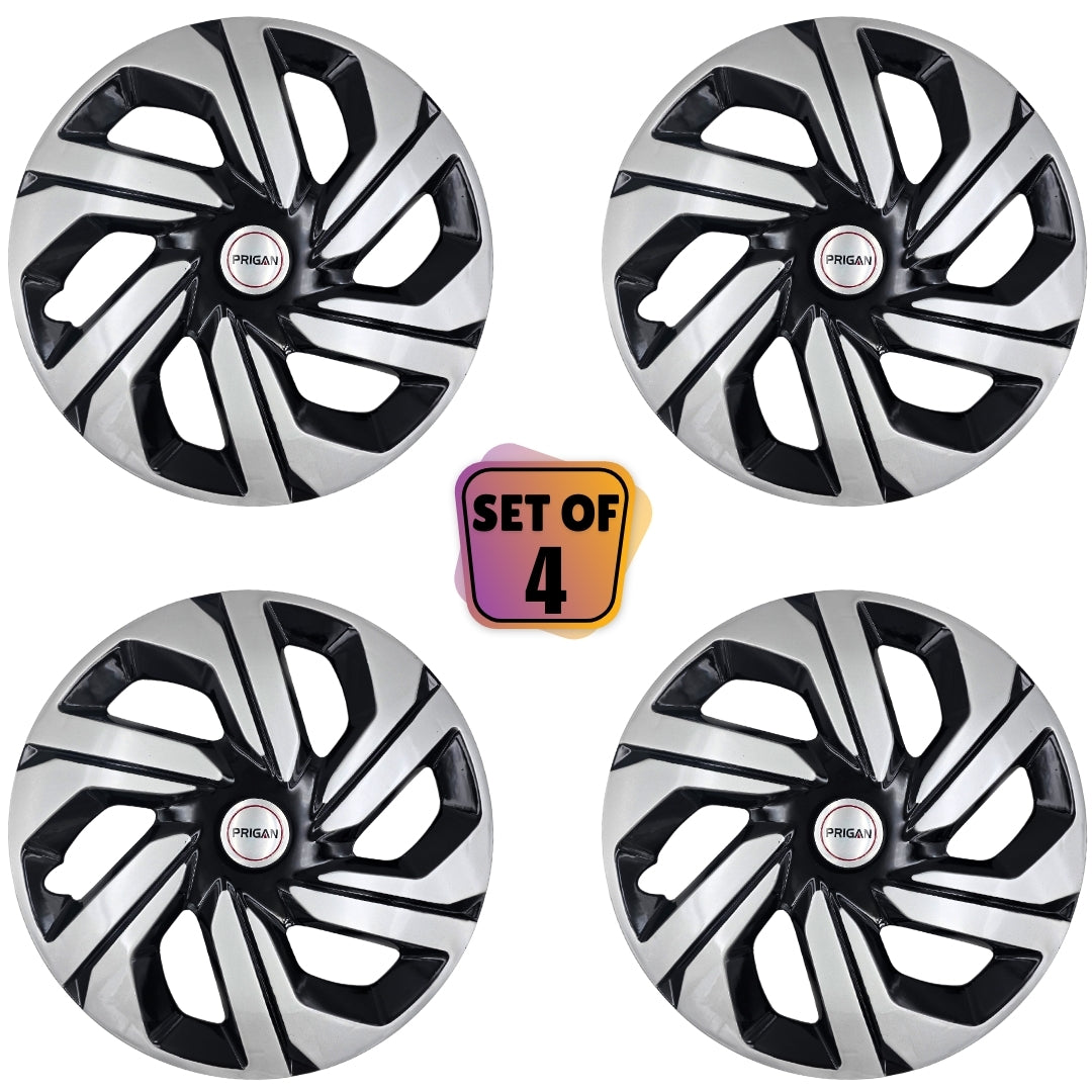 PRIGAN VICTORIS 17 INCH SILVER BLACK WHEEL COVER  (Set of 4)  AVAILABLE IN 17 INCH