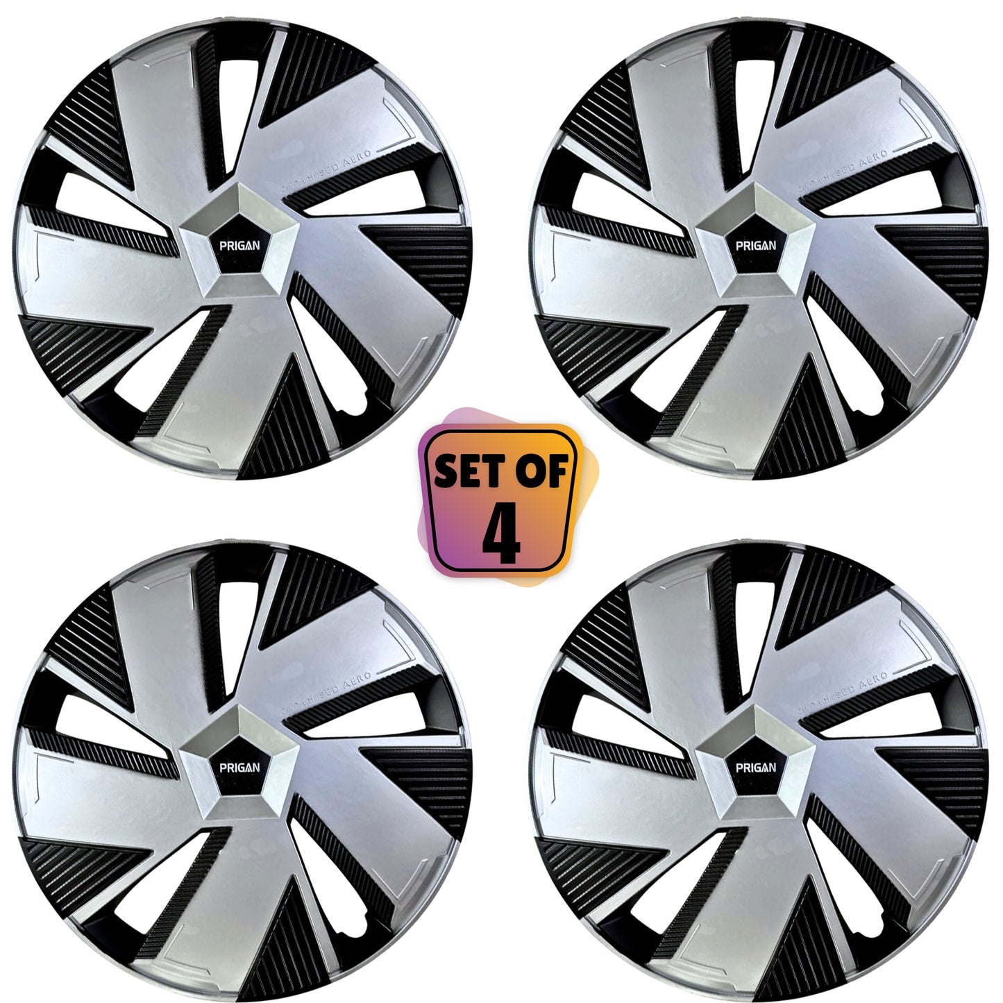 PRIGAN BE-EV / THAR T2 18 INCH SILVER BLACK WHEEL COVER SPECIALLY DESIGNED FOR 18 INCH STEEL RIMS (LIMITED STOCK)