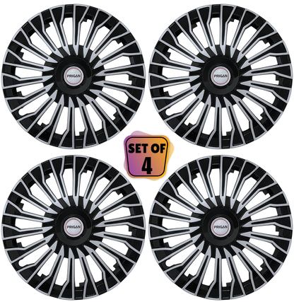 PRIGAN CAMARO BLACK SILVER WHEEL COVER  (Set of 4)  AVAILABLE IN 13,14,15 INCH