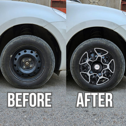 PRIGAN GRAVITY SILVER BLACK WHEEL COVER  (Set of 4)  AVAILABLE IN 15,16 INCH