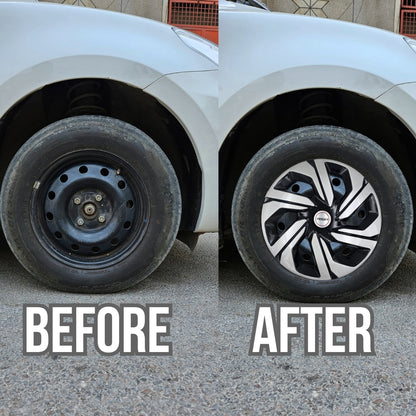 PRIGAN VICTORIS 17 INCH SILVER BLACK WHEEL COVER  (Set of 4)  AVAILABLE IN 17 INCH