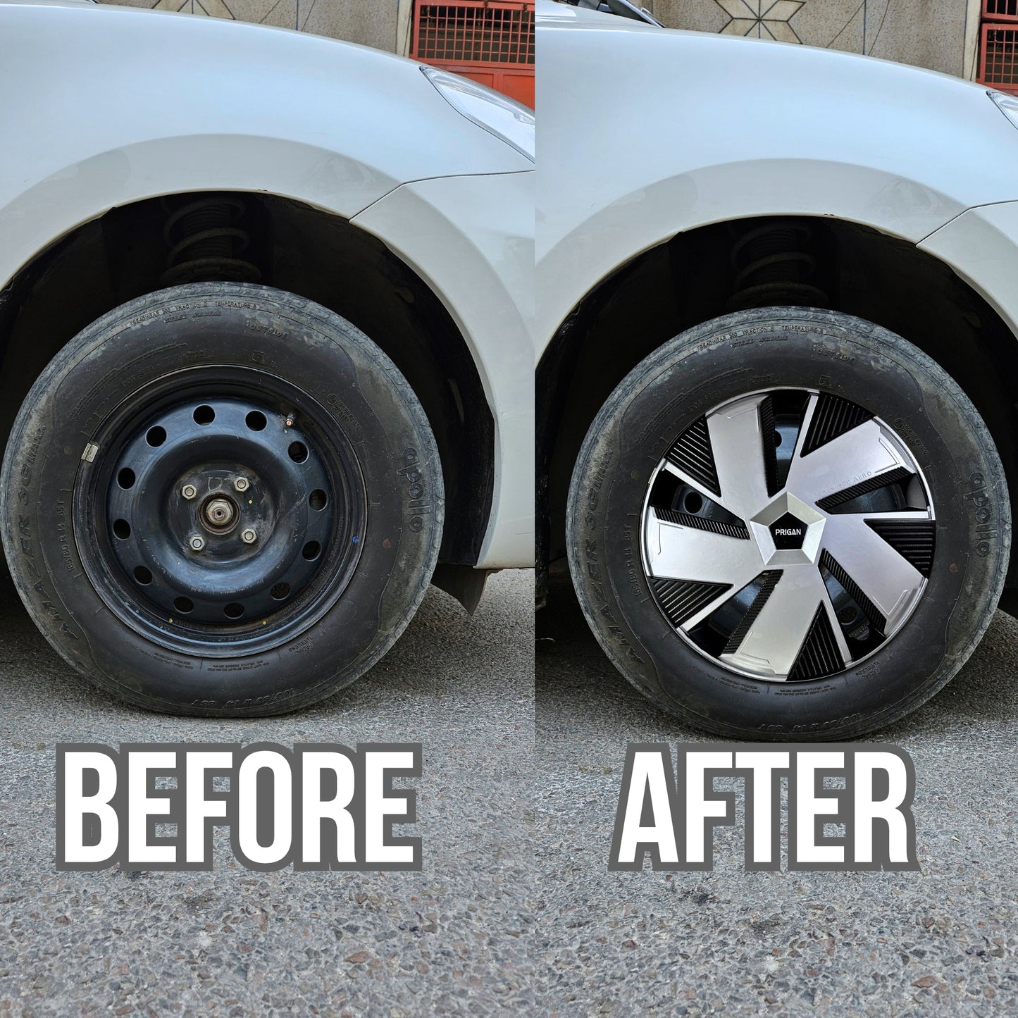 PRIGAN BE-EV / THAR T2 18 INCH SILVER BLACK WHEEL COVER SPECIALLY DESIGNED FOR 18 INCH STEEL RIMS (LIMITED STOCK)