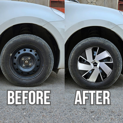 PRIGAN BE-EV / THAR T2 18 INCH SILVER BLACK WHEEL COVER SPECIALLY DESIGNED FOR 18 INCH STEEL RIMS (LIMITED STOCK)
