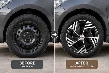 PRIGAN NITRO BLACK SILVER WHEEL COVER  (Set of 4)  AVAILABLE IN 14,15,16 INCH