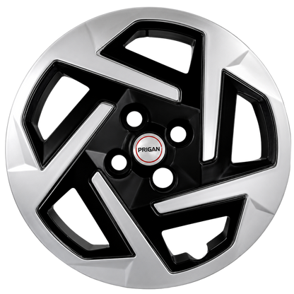 PRIGAN AURA T2 BOLT FITTING BLACK SILVER WHEEL COVER  (Set of 4)  AVAILABLE IN 14 & 15 INCH (FOR AURA & EXTER)