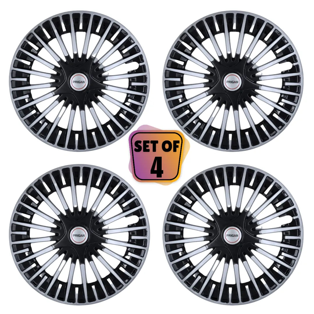 PRIGAN ACURA BLACK SILVER WHEEL COVER  (Set of 4)  AVAILABLE IN 14,15 INCH