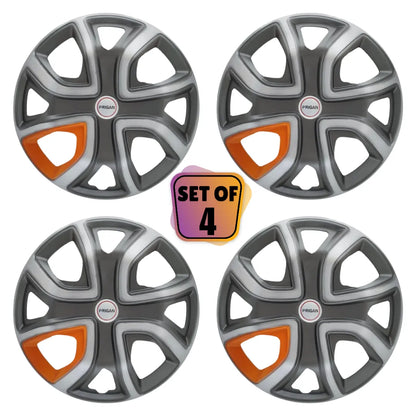 PRIGAN ALTROZ 14 INCH GREY SILVER ORANGE 14 WHEEL COVER  (Set of 4)  AVAILABLE IN 14 INCH