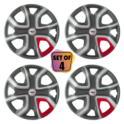 PRIGAN ALTROZ 14 INCH GREY SILVER RED 14 WHEEL COVER  (Set of 4)  AVAILABLE IN 14 INCH