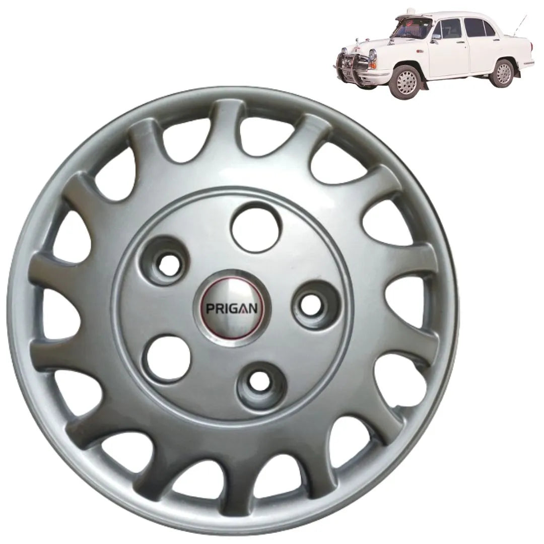 PRIGAN AMBASSADOR SILVER WHEEL COVER  (Set of 4)  AVAILABLE IN 15 INCH (SPECIALLY DESIGNED TO FIT IN AMBASSADOR ONLY)