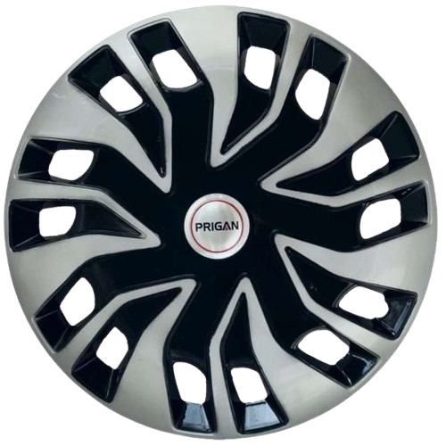 PRIGAN AVENGER 14 INCH SILVER BLACK WHEEL COVER  (Set of 4)  AVAILABLE IN 14 INCH