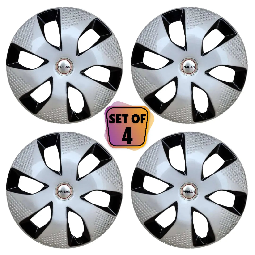 PRIGAN ALTO-K10 13 INCH SILVER BLACK WHEEL COVER  (Set of 4)  AVAILABLE IN 13 INCH