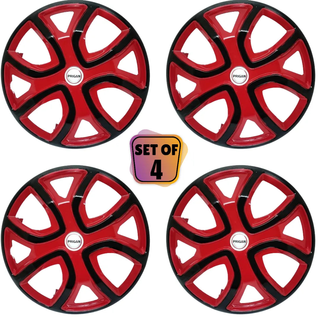 PRIGAN ALTROZ 14 INCH RED BLACK WHEEL COVER  (Set of 4)  AVAILABLE IN 14 INCH