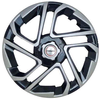 PRIGAN ANTIQUE SILVER BLACK WHEEL COVER  (Set of 4)  AVAILABLE IN 14,15,16 INCH