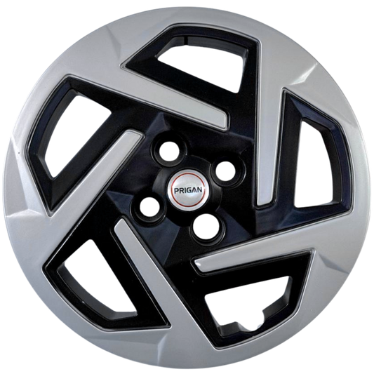 PRIGAN AURA T2 BOLT FITTING BLACK SILVER WHEEL COVER  (Set of 4)  AVAILABLE IN 14 & 15 INCH (FOR I10 NIOS, EXTER, AURA)