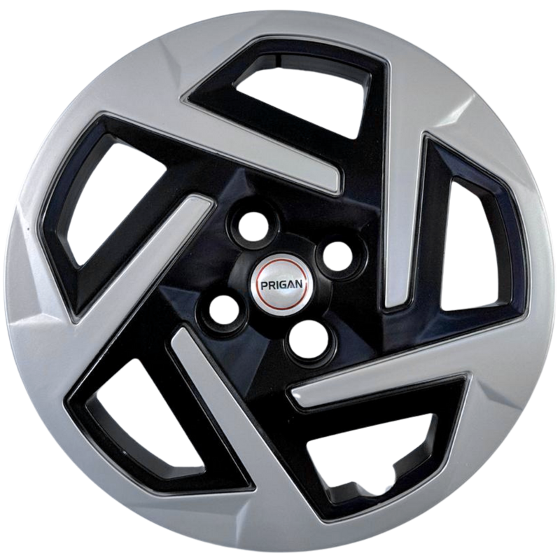 PRIGAN AURA T2 BOLT FITTING BLACK SILVER WHEEL COVER  (Set of 4)  AVAILABLE IN 14 & 15 INCH (FOR I10 NIOS, AURA)