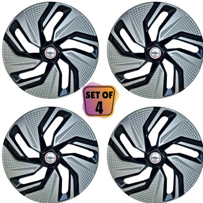 PRIGAN BLAZE BLACK SILVER WHEEL COVER  (Set of 4)  AVAILABLE IN 13,14,15,16 INCH