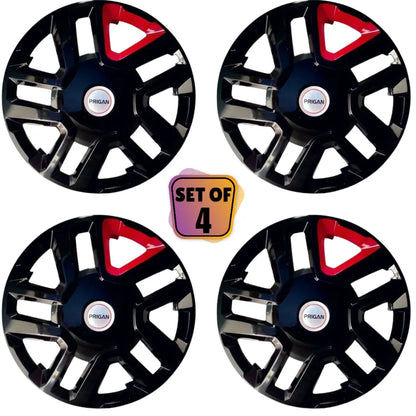 PRIGAN BREZZA 16 INCH ONE BOX RED WHEEL COVER  (Set of 4)  AVAILABLE IN 16 INCH