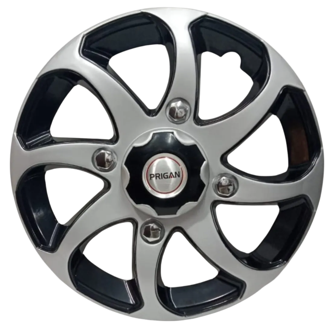 Prigan PRIGAN BOLERO TYPE-3 15 INCH SILVER BLACK WHEEL COVER (Set of 4) AVAIL ...