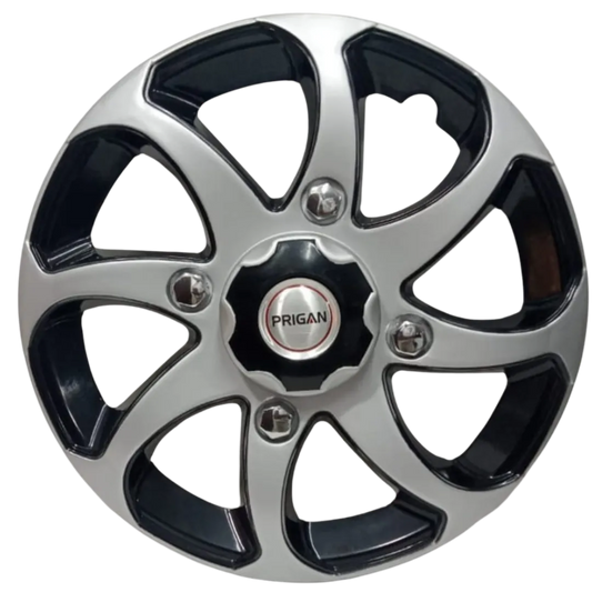 PRIGAN BOLERO TYPE-3 15 INCH SILVER BLACK WHEEL COVER  (Set of 4)  AVAILABLE IN 15 INCH