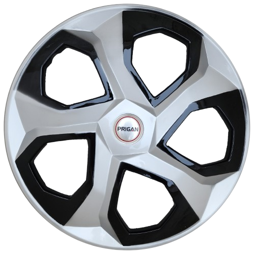 PRIGAN BREZZA 16 INCH TYPE 2 SILVER BLACK WHEEL COVER  (Set of 4)  AVAILABLE IN 16 INCH