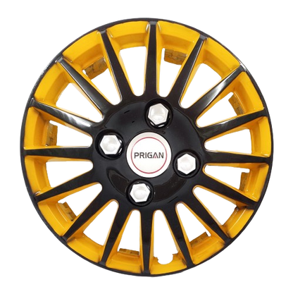 PRIGAN CAMRY BLACK YELLOW WHEEL COVER  (Set of 4)  AVAILABLE IN 12,13,14,15,16 INCH