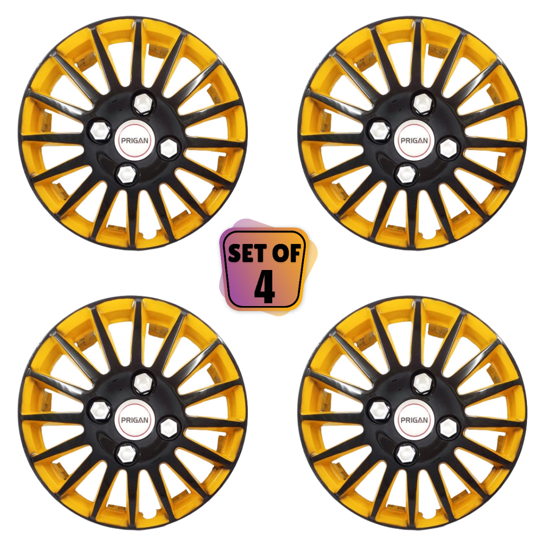 PRIGAN CAMRY BLACK YELLOW WHEEL COVER  (Set of 4)  AVAILABLE IN 12,13,14,15,16 INCH