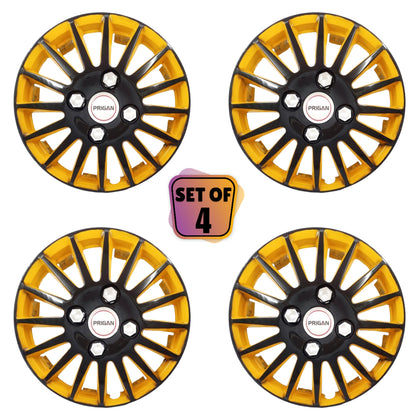 PRIGAN CAMRY BLACK YELLOW WHEEL COVER  (Set of 4)  AVAILABLE IN 12,13,14,15,16 INCH