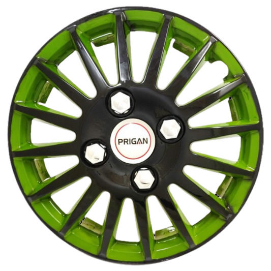 PRIGAN CAMRY BLACK GREEN WHEEL COVER  (Set of 4)  AVAILABLE IN 12,13,14,15,16 INCH