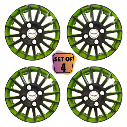 PRIGAN CAMRY BLACK GREEN WHEEL COVER  (Set of 4)  AVAILABLE IN 12,13,14,15,16 INCH