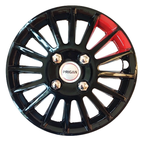 PRIGAN CAMRY TWIN RED WHEEL COVER  (Set of 4)  AVAILABLE IN 12,13,14 INCH