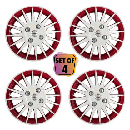 PRIGAN CAMRY WHITE RED WHEEL COVER  (Set of 4)  AVAILABLE IN 12,13,14,15,16 INCH