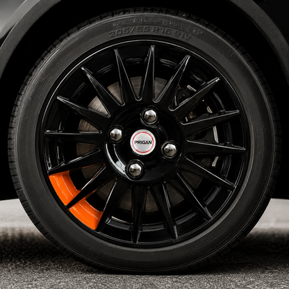 PRIGAN CAMRY TWIN ORANGE WHEEL COVER  (Set of 4)  AVAILABLE IN 12,13,14 INCH