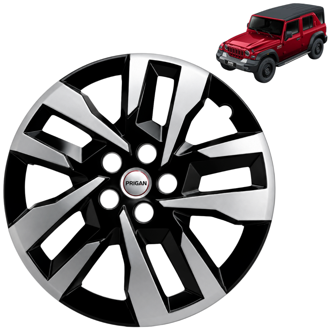 PRIGAN THAR OE T3 18 INCH SILVER BLACK WHEEL COVER SPECIALLY DESIGNED FOR 18 INCH STEEL RIMS (LIMITED STOCK)