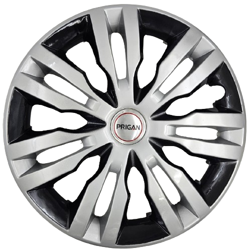 PRIGAN DZIRE TYPE 4 SILVER BLACK WHEEL COVER  (Set of 4)  AVAILABLE IN 14 INCH