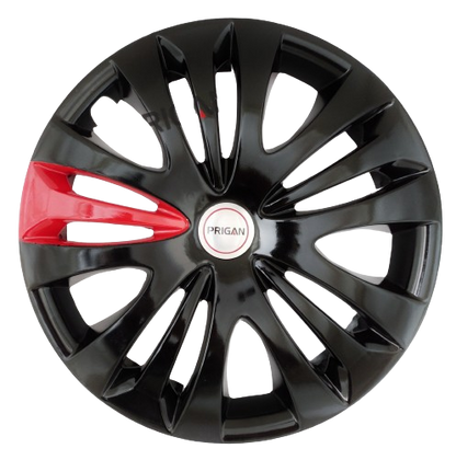 PRIGAN ERTIGA-T1 BLACK-RED WHEEL COVER  (Set of 4)  AVAILABLE IN 12,13,14,15 INCH