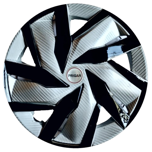 PRIGAN EAGLE SILVER-BLACK WHEEL COVER  (Set of 4)  AVAILABLE IN 12,13,14,15 INCH