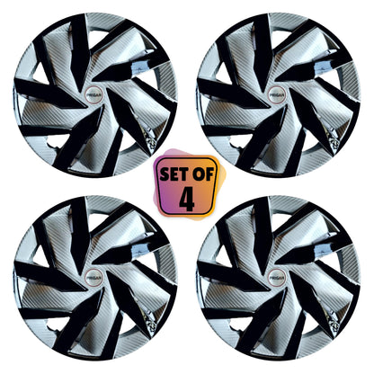 PRIGAN EAGLE SILVER-BLACK WHEEL COVER  (Set of 4)  AVAILABLE IN 12,13,14,15 INCH