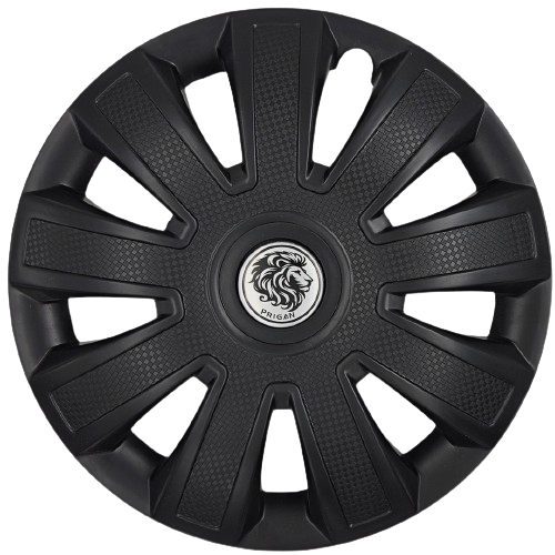 PRIGAN SPIN MATTE BLACK WHEEL COVER  (Set of 4)  AVAILABLE IN 13,14 INCH  (WITH REVOLVING CENTER LOGO)