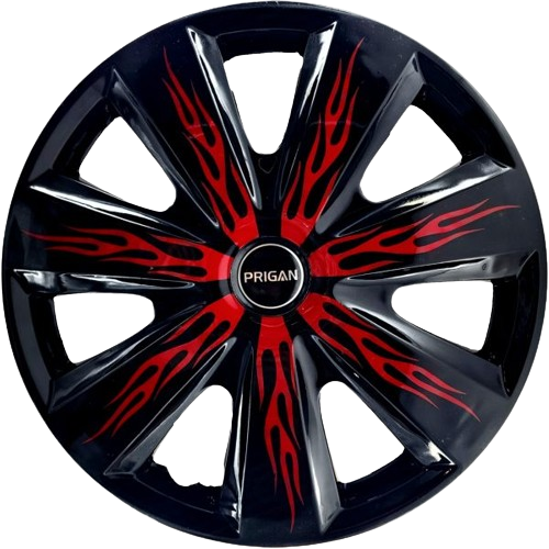 PRIGAN FIREBOLT BLACK RED WHEEL COVER  (Set of 4)  AVAILABLE IN 12,13,14,15,16,17  INCH