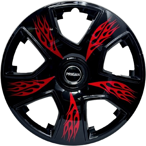 PRIGAN FIREBOLT BLACK RED WHEEL COVER  (Set of 4)  AVAILABLE IN 12,13,14,15,16,17  INCH